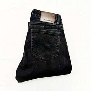 Dapper Boi Slim Charcoal Black Zip Fly Denim Jeans Size 30 EUC